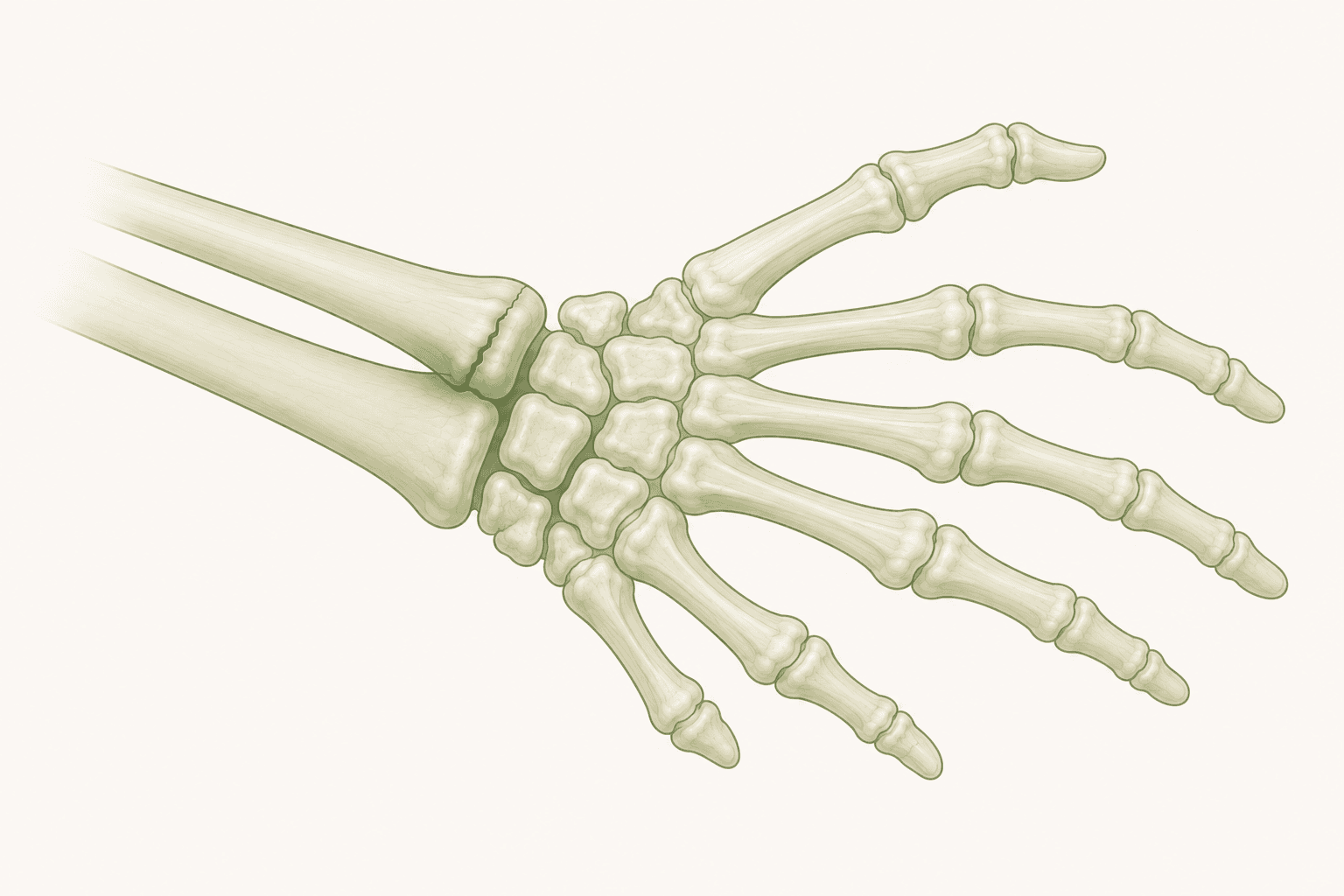 Ilustração de fratura no rádio distal, no punho